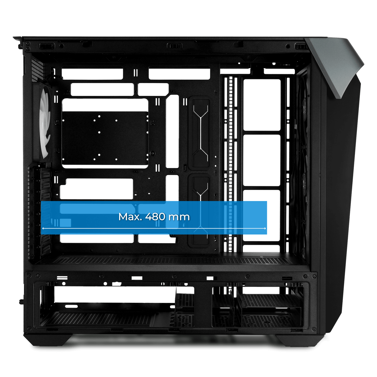 InWin プログレードスペース フルタワープラットフォームとして構築されたCOVALENTは、EEB対応とフレキシブルストレージ配置により、ワークステーション対応のスペース