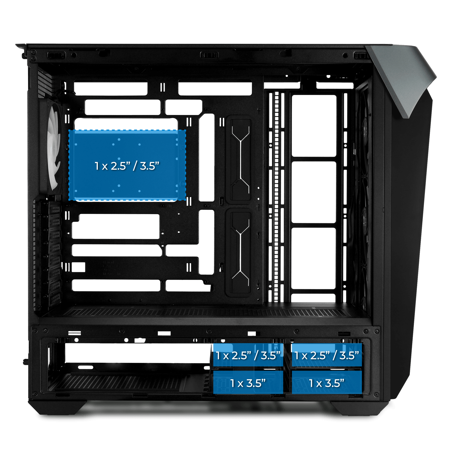 InWin プログレードスペース フルタワープラットフォームとして構築されたCOVALENTは、EEB対応とフレキシブルストレージ配置により、ワークステーション対応のスペース