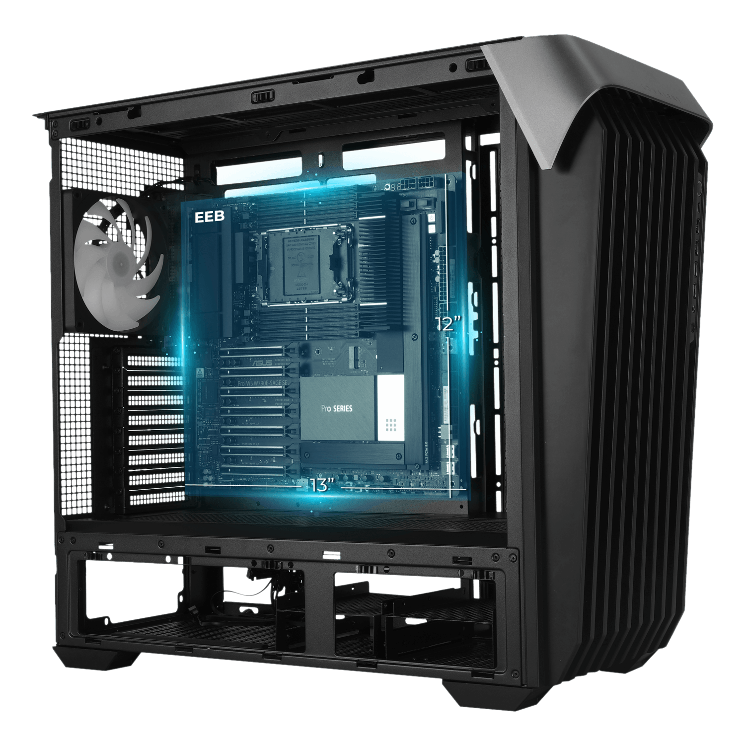 InWin ワークステーションコア EEB 12インチ×13インチのマザーボード互換性により、真のワークステーションクラスのサポートを提供します。このレイアウトは、ハイコアCP
