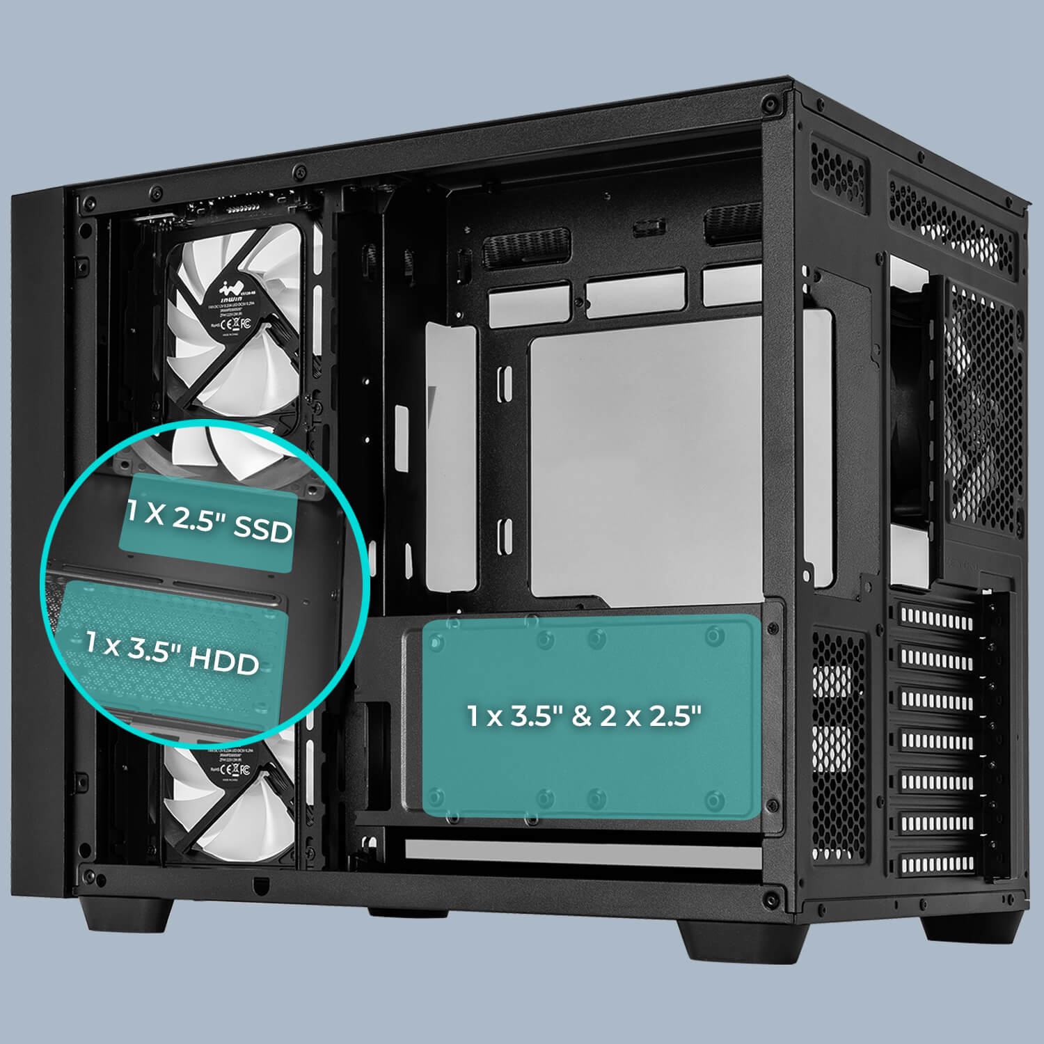 InWin Comodidad modular Las características modulares del W31 son compatibles con los principa