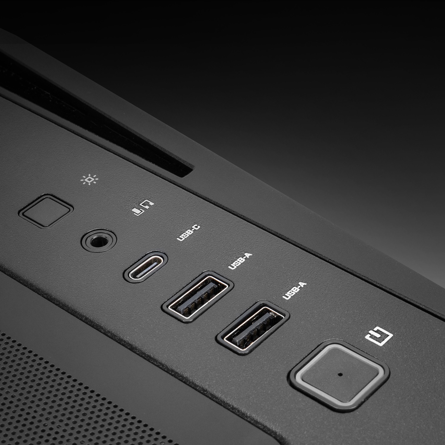 W50 modern top I/O panel with USB Type-C and LED lighting control button