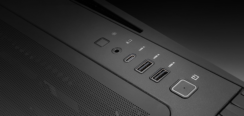 W50 modern top I/O panel with USB Type-C and LED lighting control button